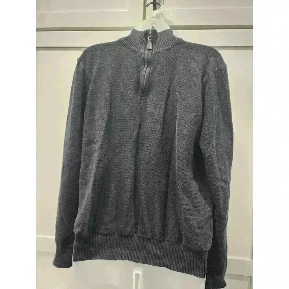 Mark Law Men’s Quarter Zip Sweater Size Large Black 100% Cotton